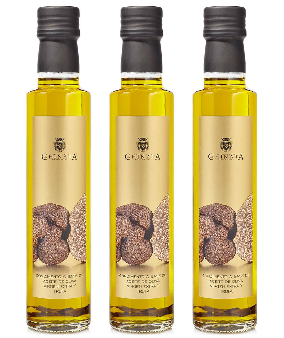 La Chinata - Huile d'olive extra vierge à la truffe - 3 bouteilles de 250 ml. (Total 750 ml.)