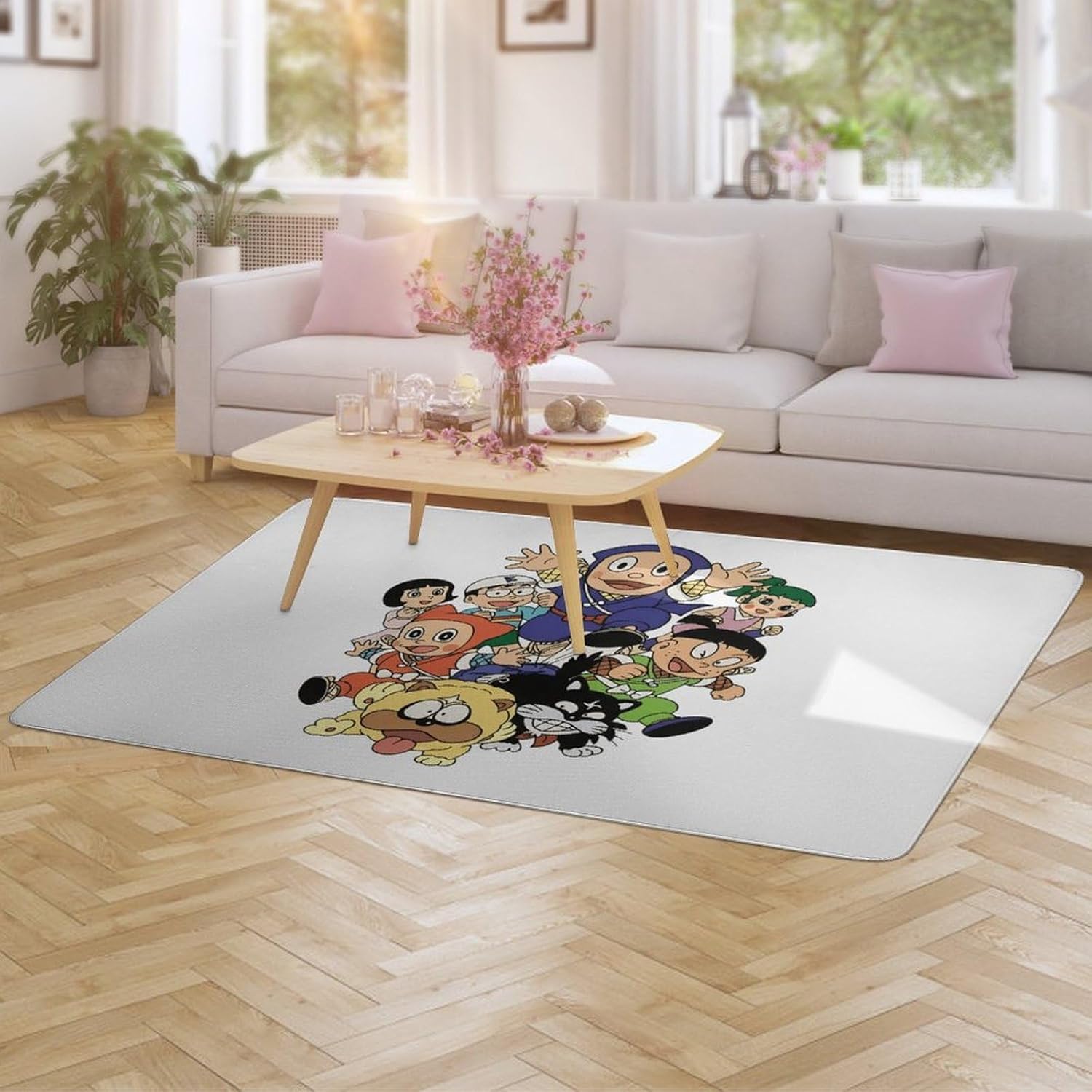 カーペット 忍者ハットリくん グッズ ラグマット ラグ 絨毯 大判 じゅうたん 洗える ふわふわ フロアマット リビングマット おし