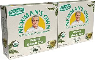 Newman's Own Organic Green Tea with 100 Individually Wrapped Tea Bags Pe...