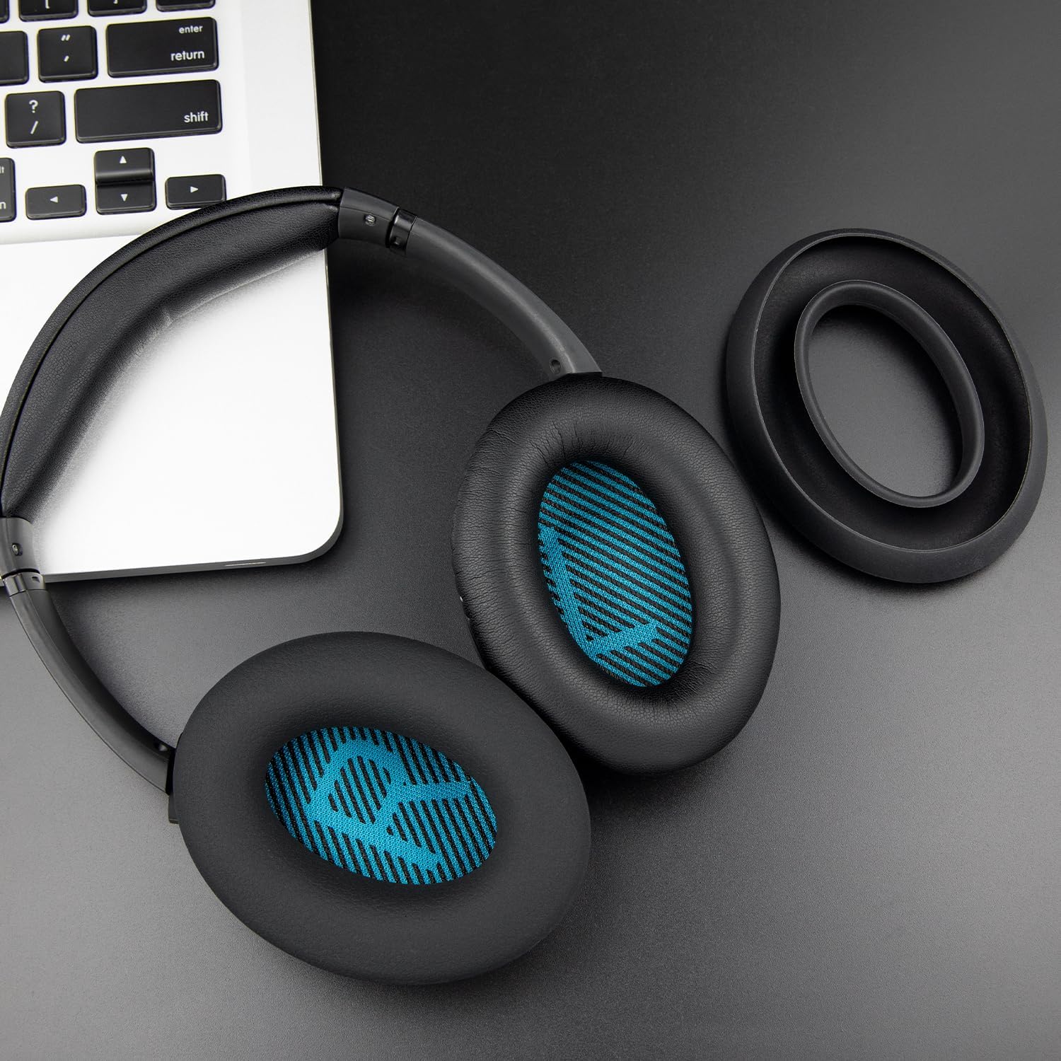 SOULWIT Replacement Kit for Bose QuietComfort 25 (QC25), Ear Pads Cushions + Headband + Earpads Cover - Black