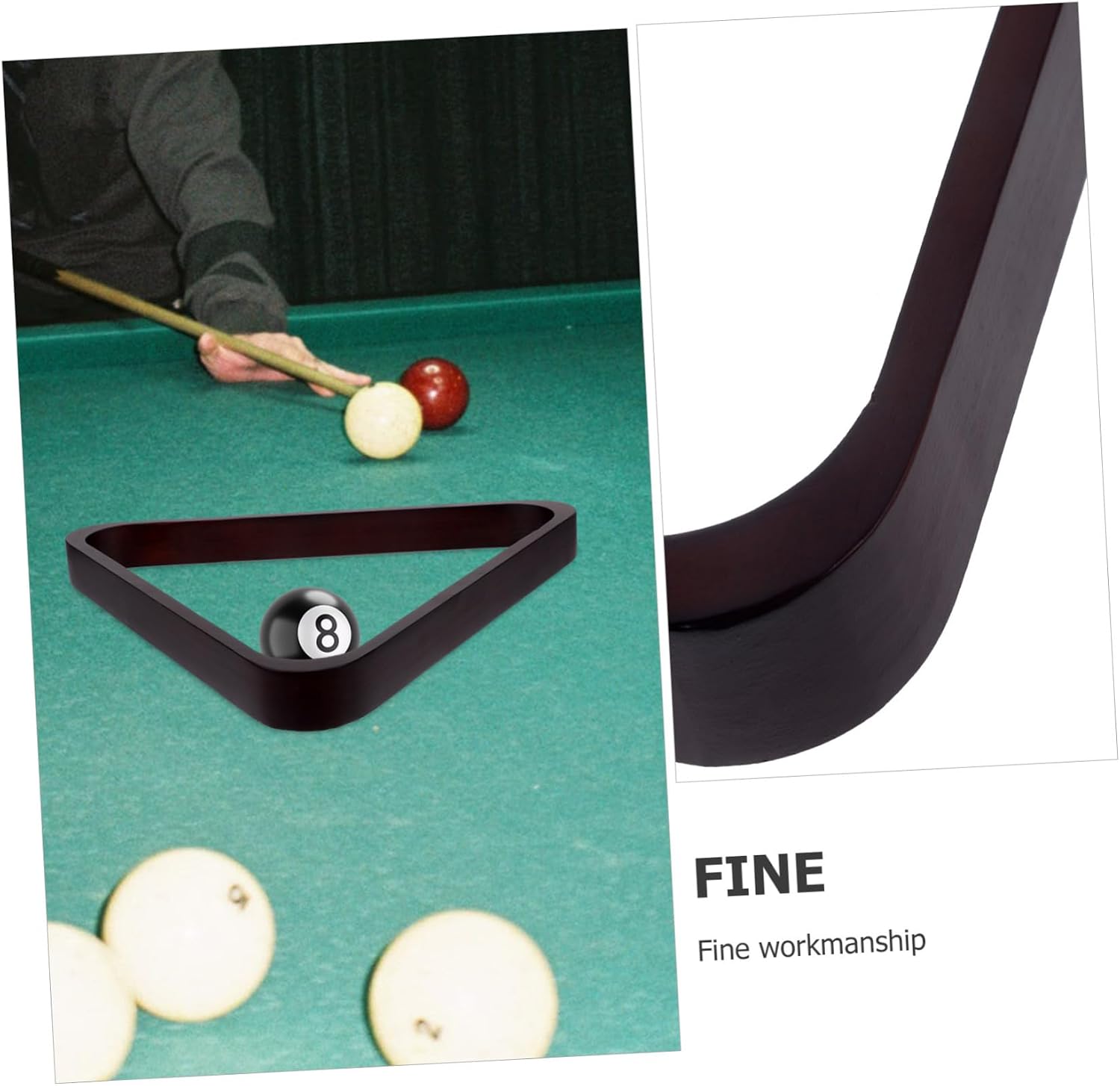 Billiard Ball Rack Triangle Organizer Wooden Billiard Frame for Standard Pool Balls for Snooker and Pool Tables