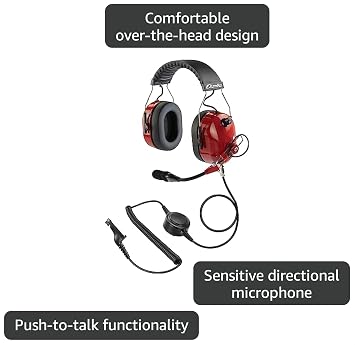 Arrowmax AHDH0042-RD-M9 Noise Cancelling Headset Compatible with Motorola Radios APX6000 APX7000 APX8000 XPR6350 XPR6550 XPR7550 XPR7350e XPR7550e XPR7580e APX 6000 7000 8000 XPR 6550 7550 7550e with