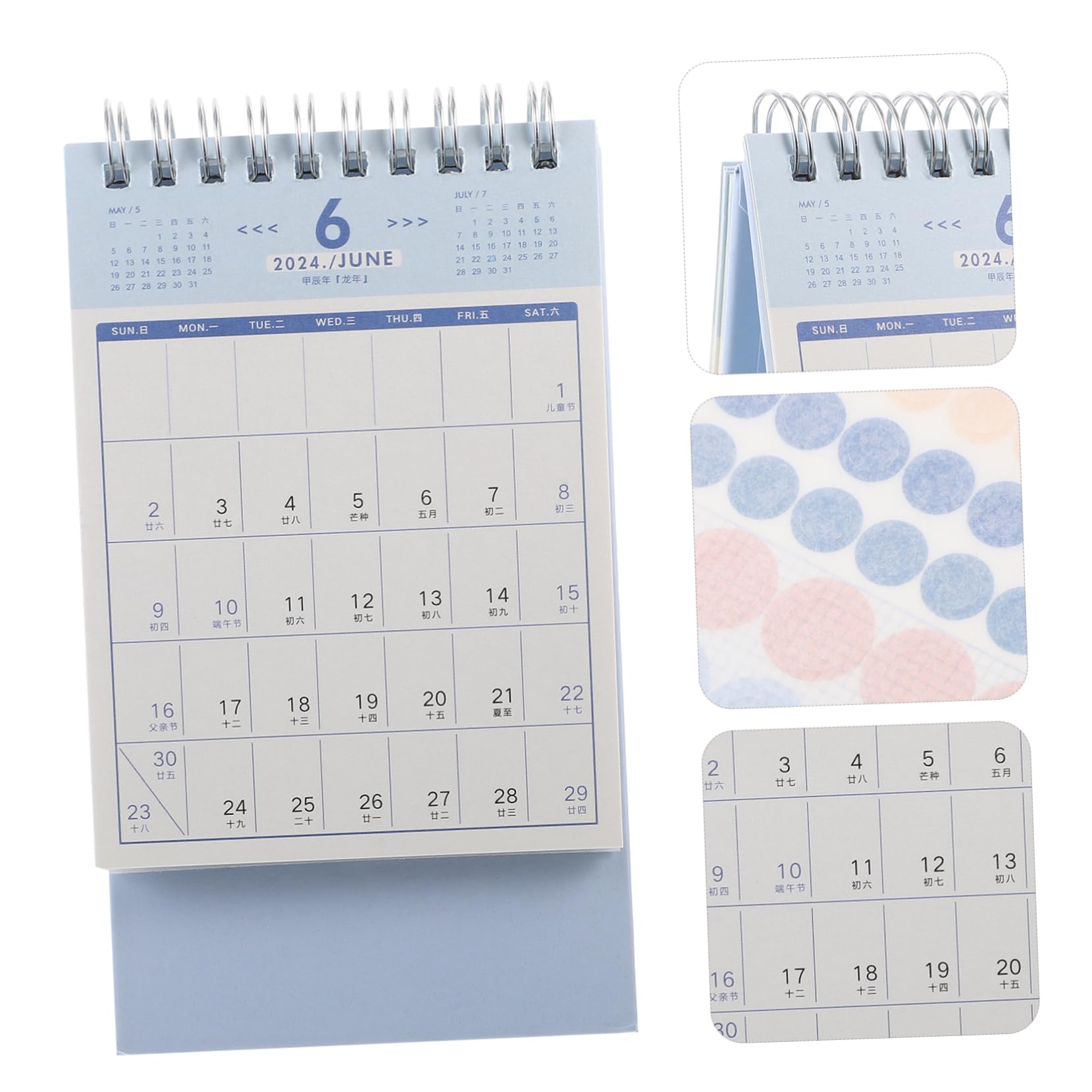 5 Stück Kleiner Stehender Tischkalender Kalender Büroplaner Stabil für Schreibtisch Home Office mit Abreißbarem Monatsdesign und Klarer Übersicht