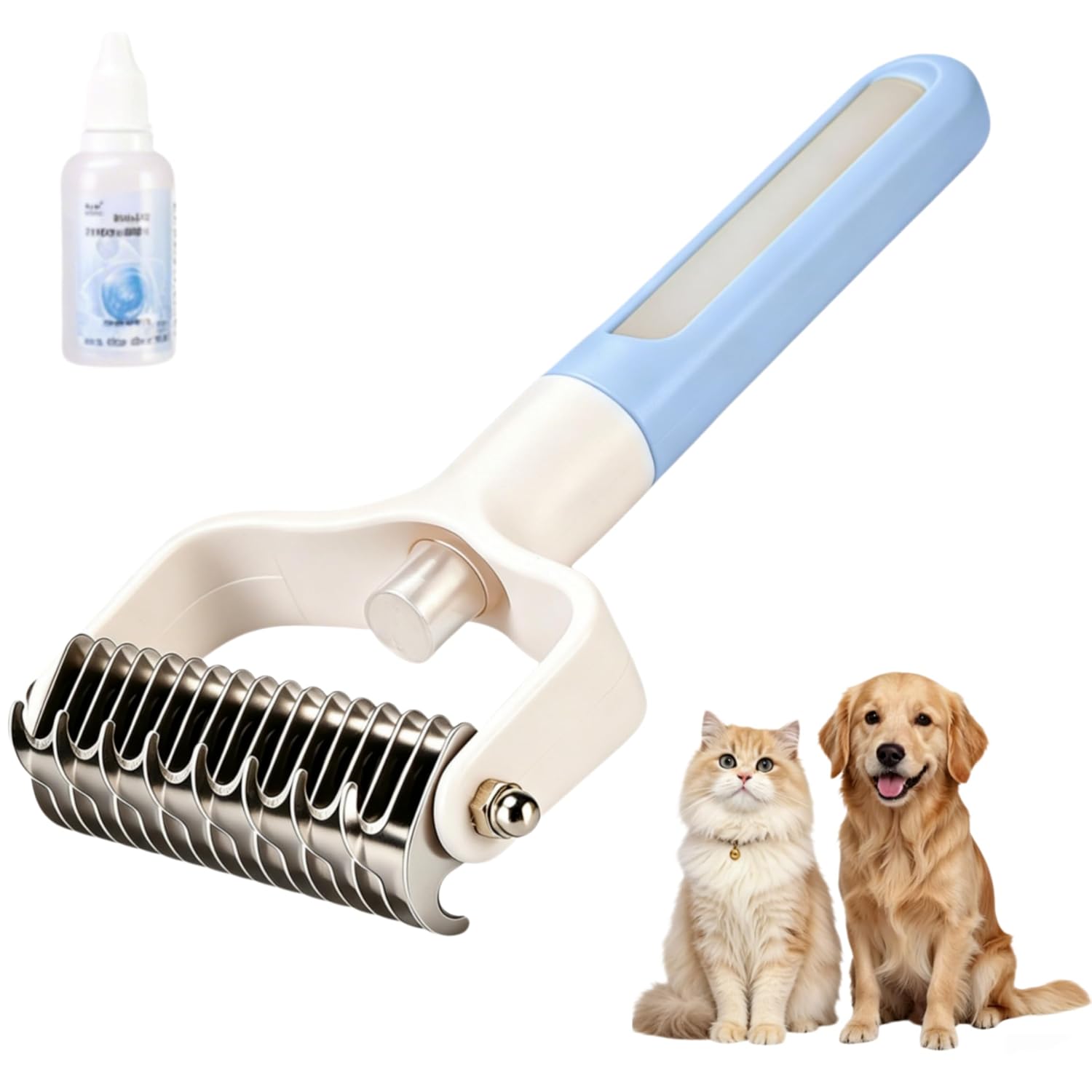 Dematting Comb for Dogs & Cats - Double Sided Grooming Brush