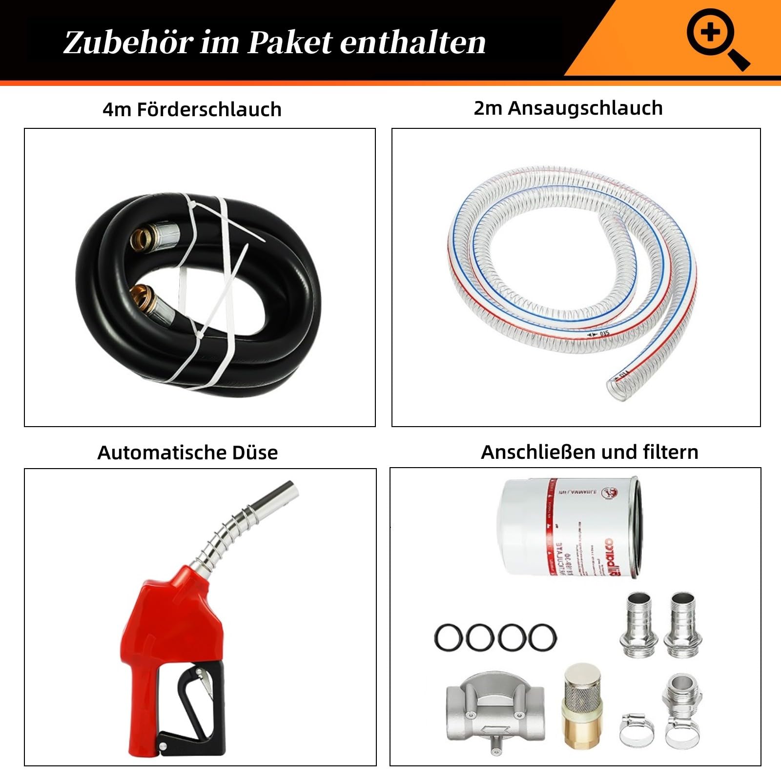 Elektryczna pompa oleju napędowego 230 V, samozasysająca pompa oleju opałowego z pompą oleju napędowego 60 l/min, automatyczny pistolet do pompowania paliwa, z wężem 4 m, licznikiem