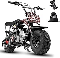 Vista 24 de Oryxearth Mini bicicleta de tierra todoterreno de 105cc de 4 tiempos, 28mph, a gasolina con transmisión automática y arranque de tirón para adultos