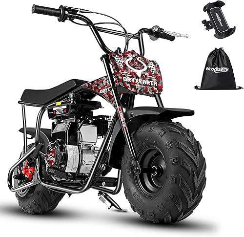 Miniatura 24 de Oryxearth Mini bicicleta de tierra todoterreno de 105cc de 4 tiempos, 28mph, a gasolina con transmisión automática y arranque de tirón para adultos