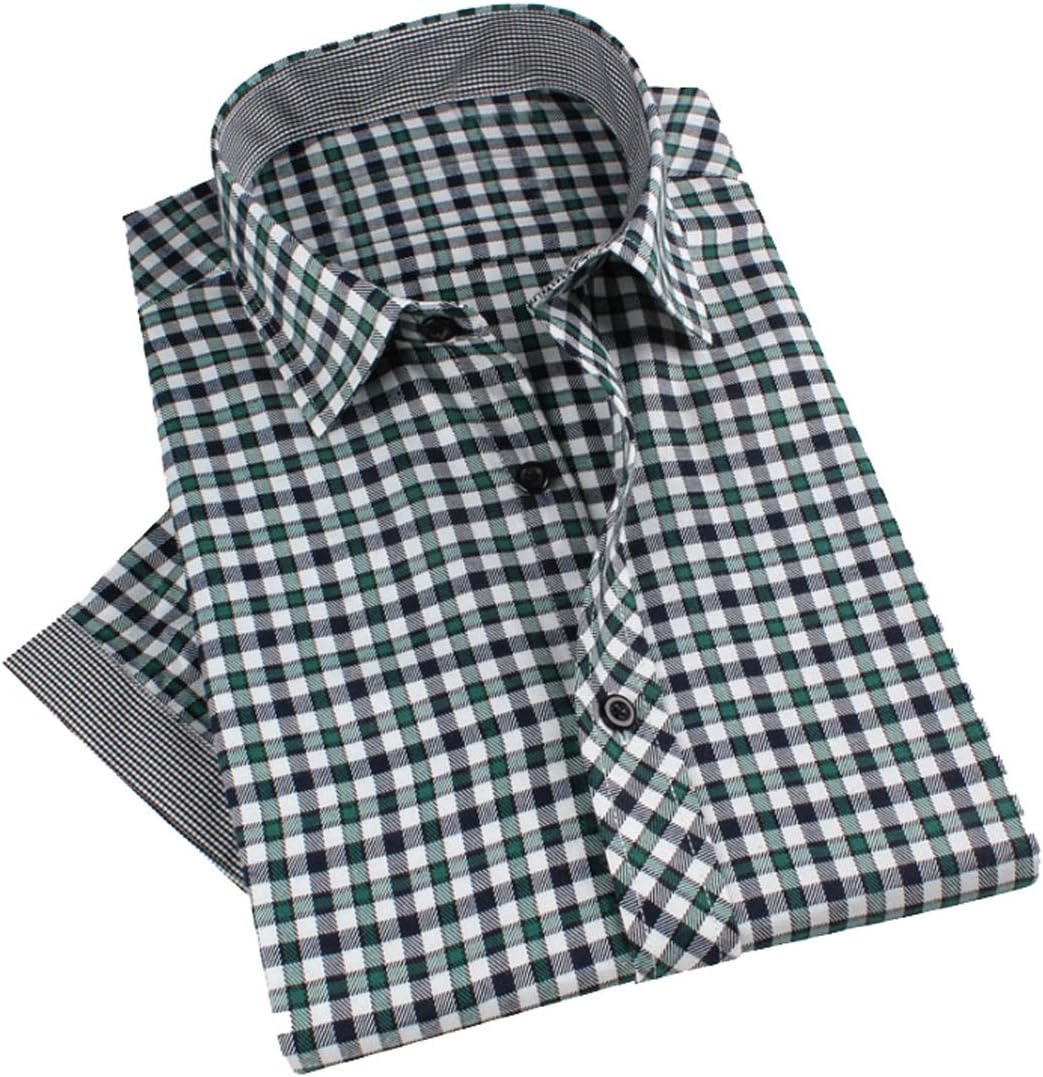 Vska Men's Plaid Flannel Shirt Green X-Large