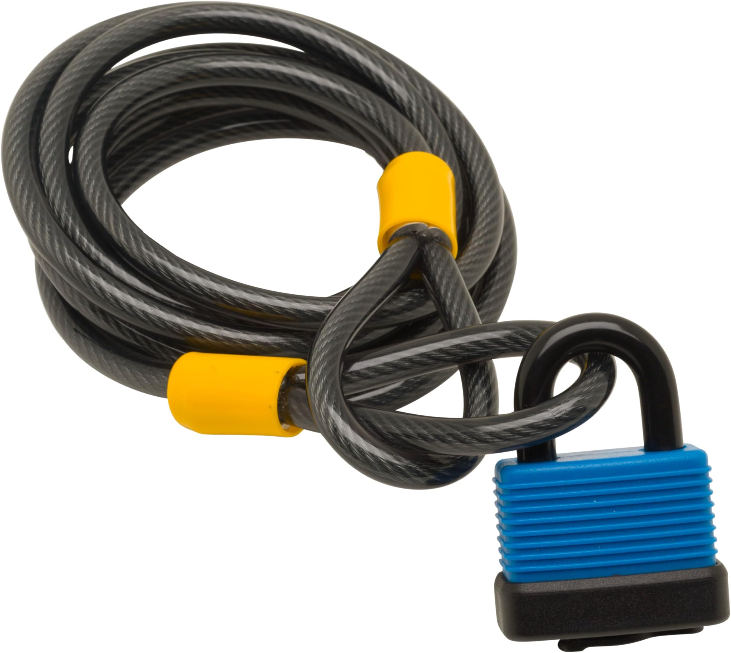 Sterling 825 C WPL 2.5m 8mm Steel Security Cable & 48mm Weatherproof Padlock, Black