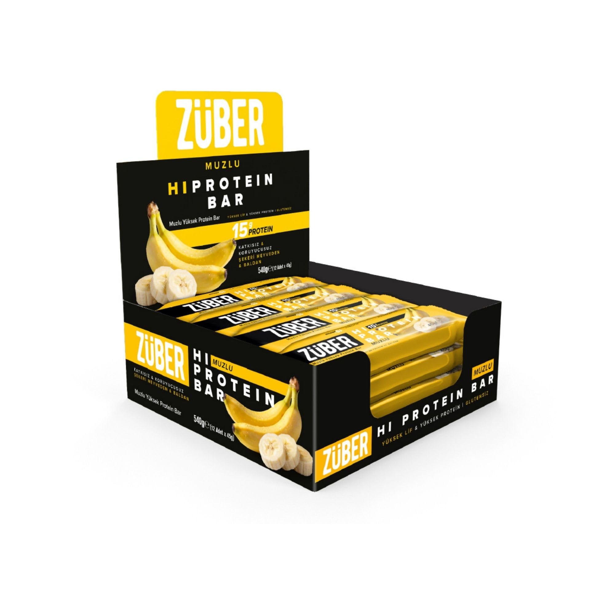 Muzlu Hi Protein Bar 45g x 12 Adet (15g protein)