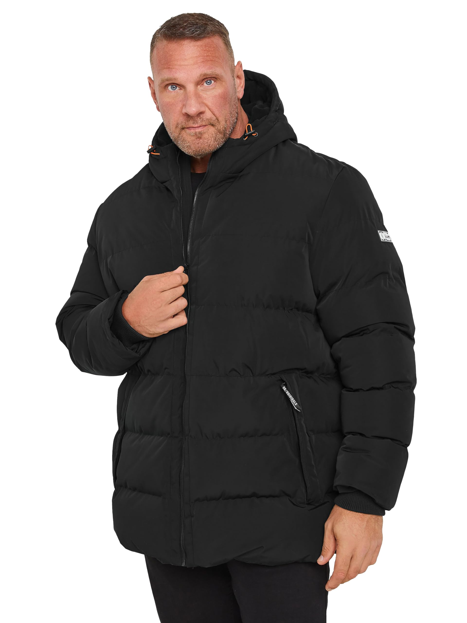 BadRhino Big & Tall Hooded Logo Puffer Jacket - Men's - Plus Size Curve