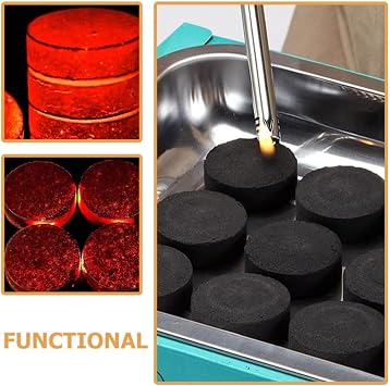 70pcs Charcoal Grilling Charcoal Tablets Black Portable Fire Starting | Camping Fire, Lightweight Pack, Adventure Use, Stove Charcoal for Cooking, Household Charcoal