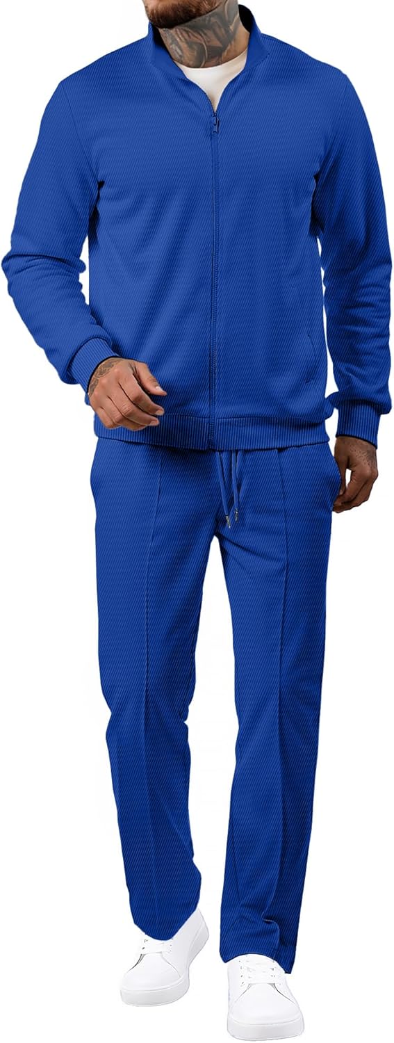 JMIERR Men’s Tracksuit 2 Piece Set Full Zip Casual Sweatsuit Jogging Suits with Jogger Jackets and Pants Warm Up Outfits