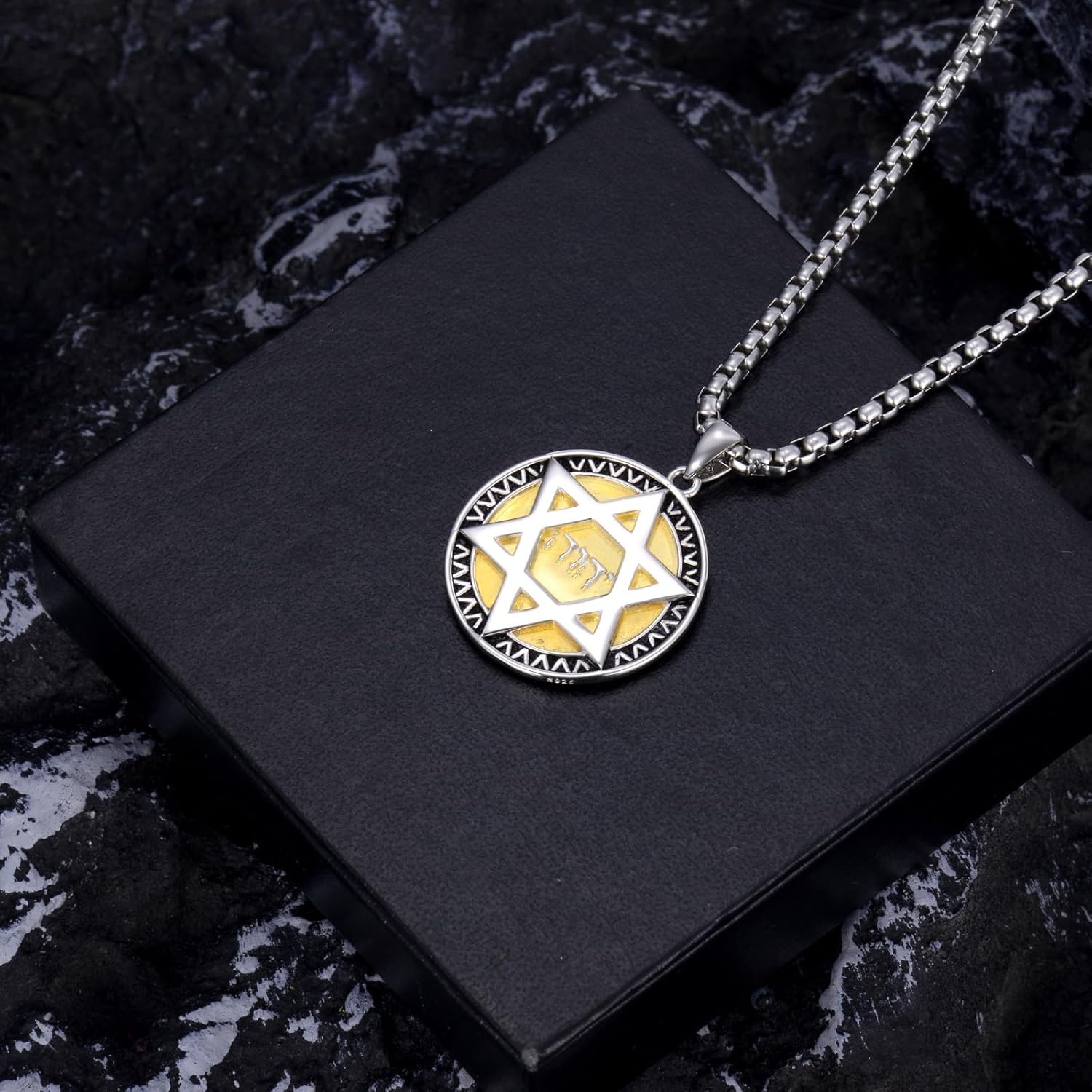 Star of David Pendant Necklace 925 Sterling Silver Jewish Jewelry Gift for Men Women (01-Star of David & Yahweh 01) - Image 4