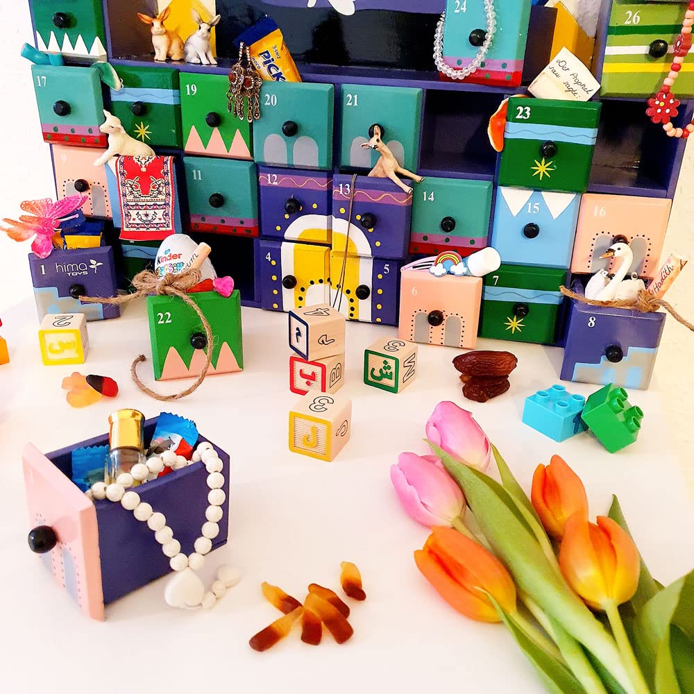 Ramadankalender für Kinder aus Holz - Adventskalender Ramadan, Himatoys, Holzspiel, Holzspielzeug, Riesen-Ramadankalender, Ramazan Takvimi, Eid Mubarak