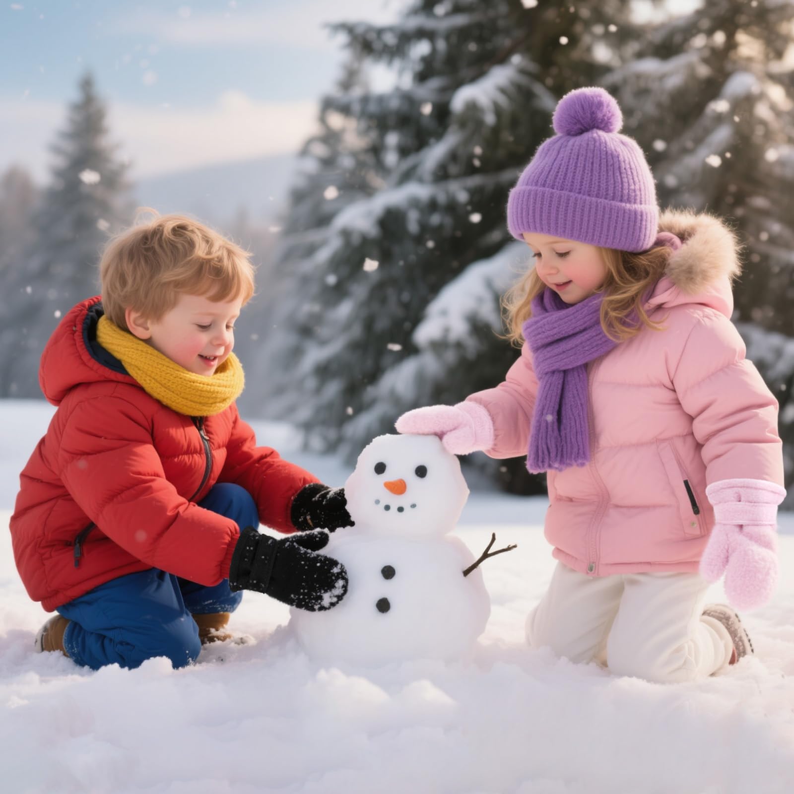 Guanti invernali per bambini foderati in pile guanti da sci per bambini guanti da sci impermeabili guanti da neve per bambini, Rosa rosso e rosa, M(Fits 1-2 years)