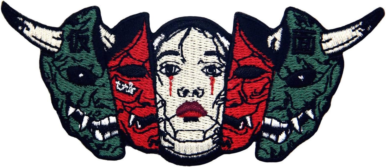 Hannya Oni Mask The True Face Patch Embroidered Applique Badge Iron On Sew On Emblem