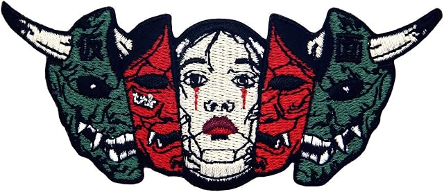 Hannya Oni Mask The True Face Patch Embroidered Applique Badge Iron On Sew On Emblem