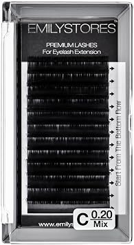 Eyelash Extensions 0.20mm Thickness C Curl Mixed 8-14mm Length Natural Looking Individual Volume Eyelashes For Lash Extensions0.20,C,Mixed 8-14mm