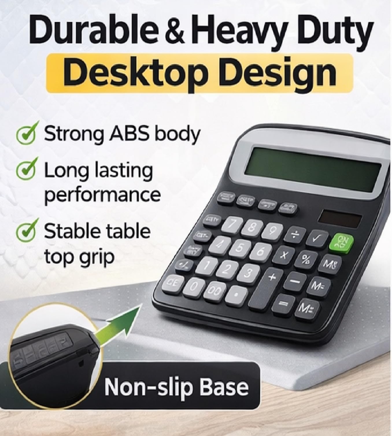 Desktop 12 Digit GST & Tax Calculator with 120 Steps Check & Correct | Large Display Business Calculator | Dual Power (Solar + Battery) | Office, Shop & School Use | Black (Pack of 4) 2