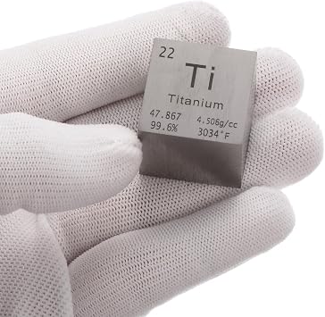PATIKIL 1 Inch Titanium Cube Metal Element High Density Block Pure Periodic Magnesium Block for Element Collections Teacher Lab Scientific Experiment, 25.4 mm