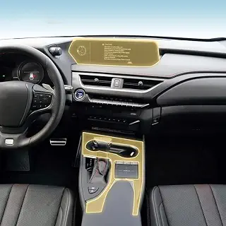 車内センターコンソール透明TPU PPF保護フィルム傷防止修理フィルムアクセサリー、レクサスUX 19-2024用(スタイルA)