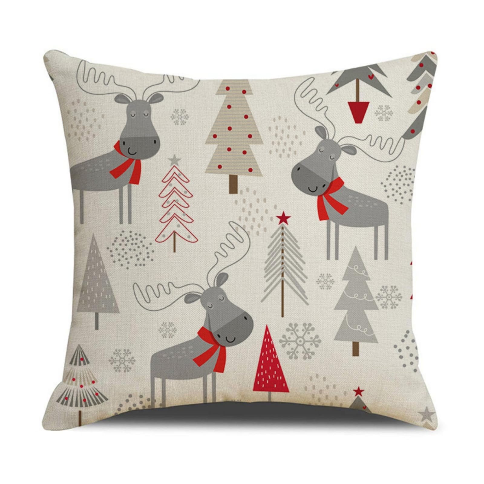 wxlmom Cushion Covers 40cm x 40cm Grey Red Pillowcase Invisible Zipper