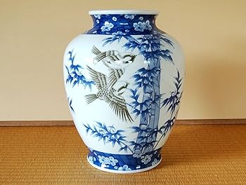 Amazon.co.jp: 花瓶 有田焼 陶器 伝統工芸品 日本製 竹千代 大 径23.2