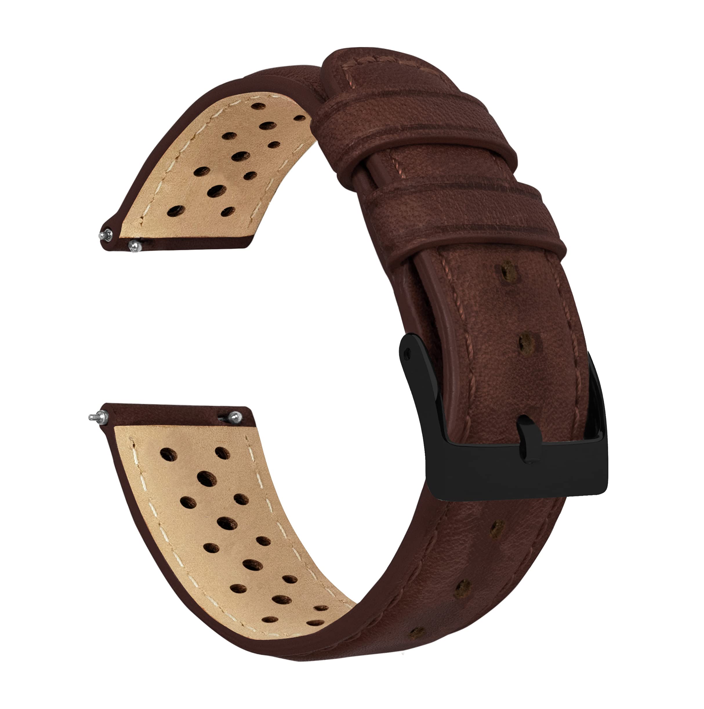 Barton Racing &amp; Rally Horween Leather Straps with Integrated Quick Release Spring Bars - Watch Bands