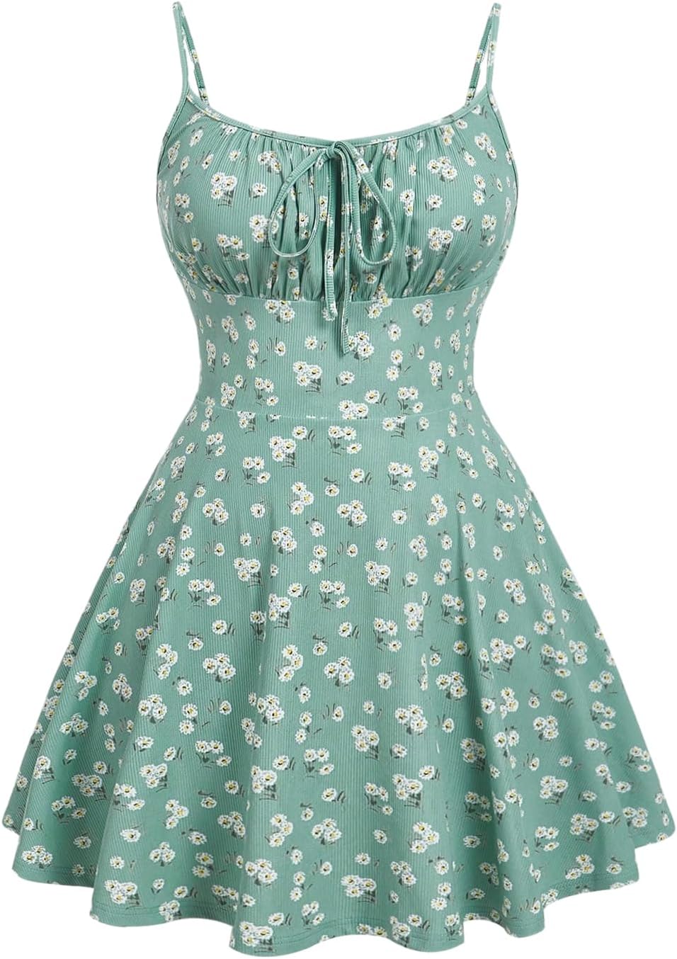 Verdusa Women's Plus Size Floral Summer Dresses Boho Short Sundress Holiday Cami Flowy Dress
