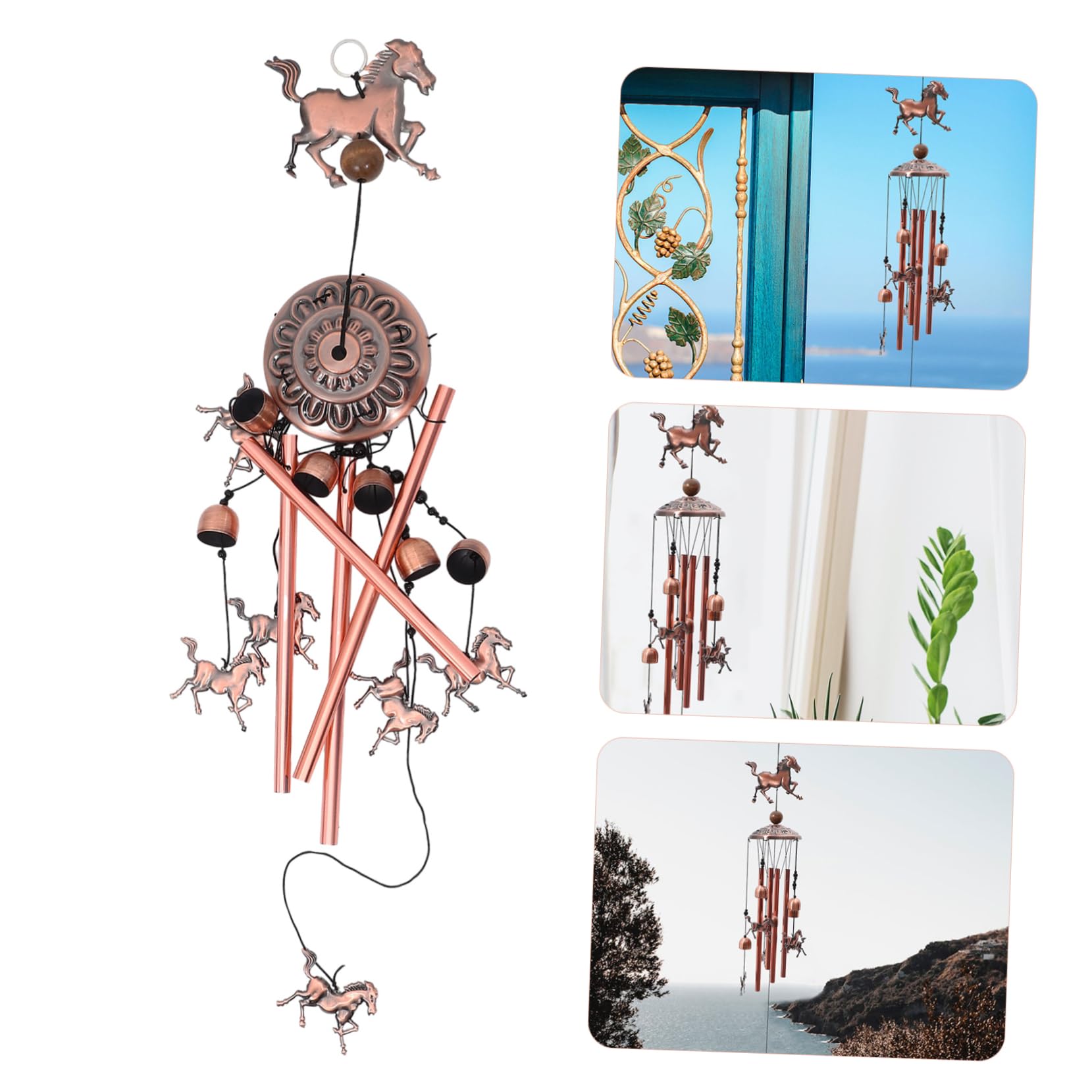 Abaodam 3 Stück Chic für Garten Pferde Glockenspiel für Außenbereiche Dekorative Hängende Windglocke für Terrasse Perfektes Ornament für Gartenliebhaber und Dekorationsfreunde