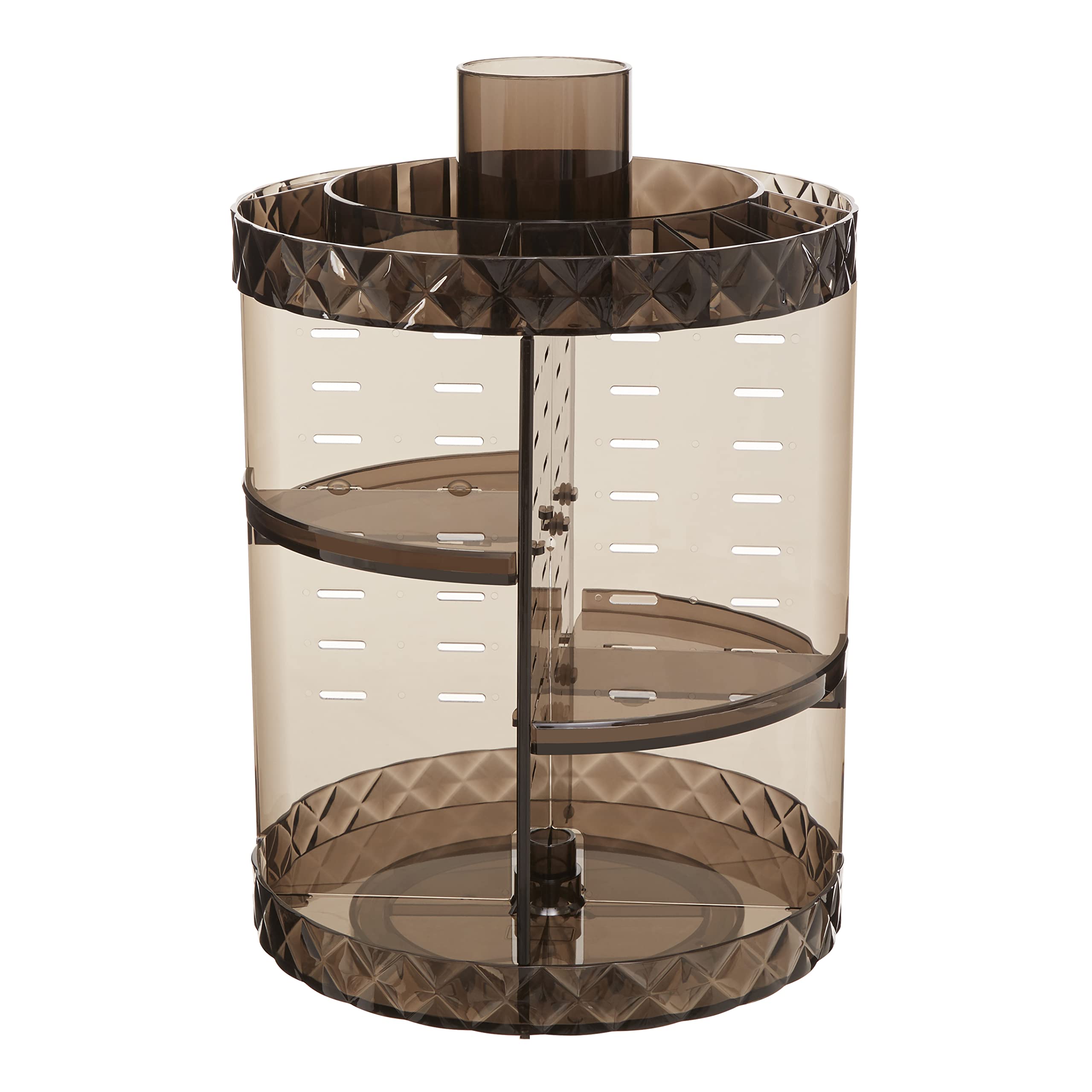 Premier Housewares Round Transparent Diamond Cosmetics Organiser - Black