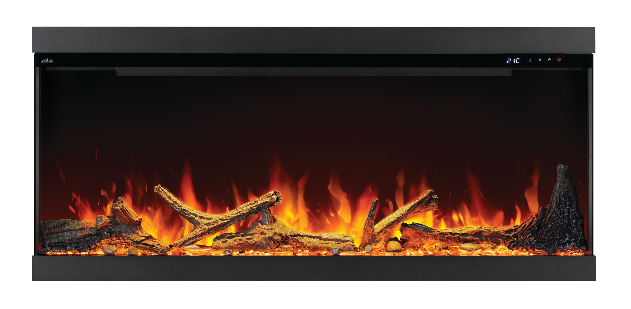Astound 50 FlexMount Electric Fireplace - NEFL50AB - 50-Inch, Flexible Installation, Built-in or Wall Hanging, Realistic Flames, Wi-Fi Enabled, Voice or App Control, Included Logs and Woodland Kit