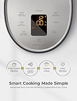 Vista 5 de CUCKOO Micom - Olla arrocera de 3 tazas sin cocer / 6 tazas cocidas con olla interior antiadherente, pequeña arrocera con 8 opciones de menú, Gris