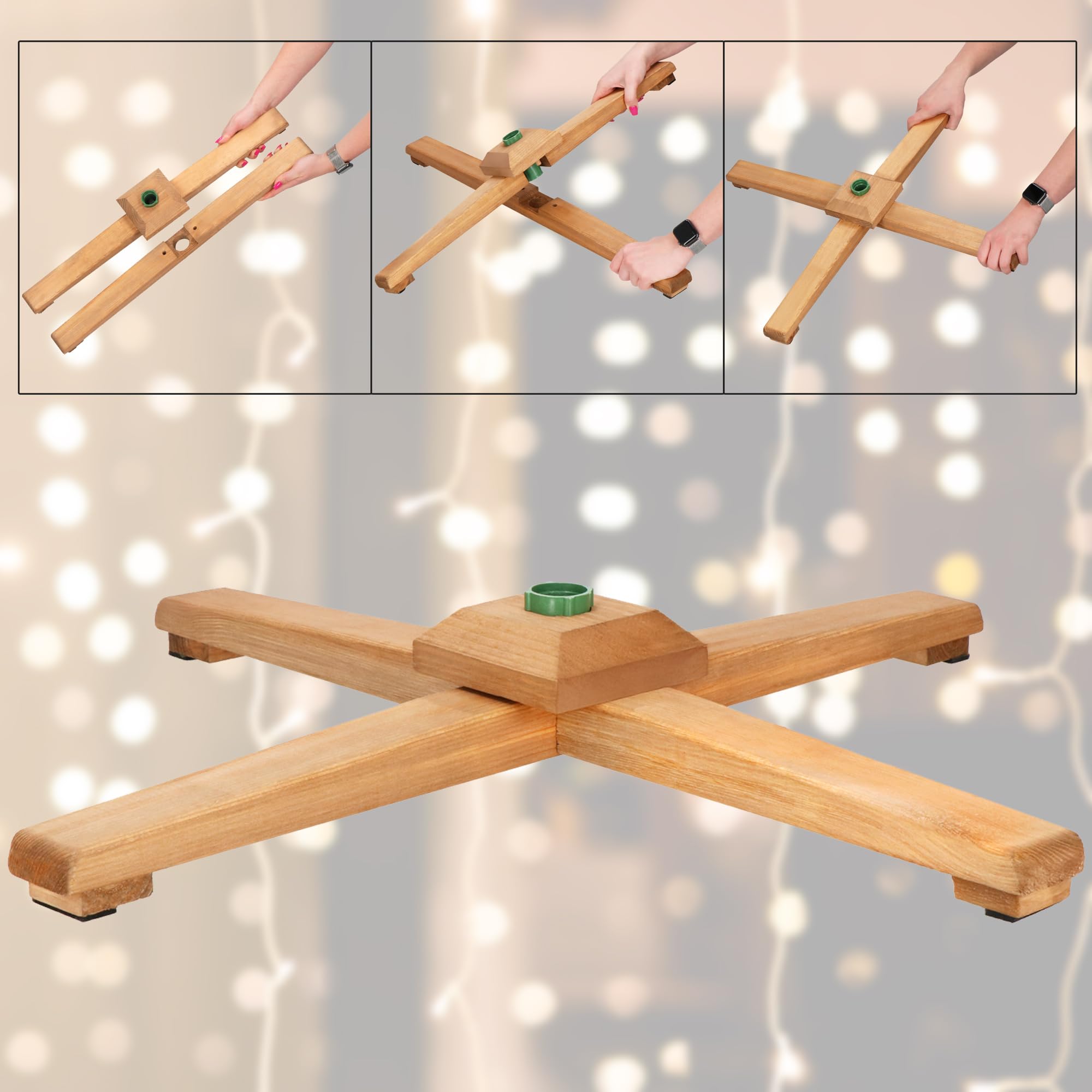 Sztuczna choinka 220 cm – sztuczna sosna leśna, realistyczna choinka z 817 gałązkami, gęsta sosna, duża, w zestawie stabilny drewniany stojak i praktyczna torba do przechowywania