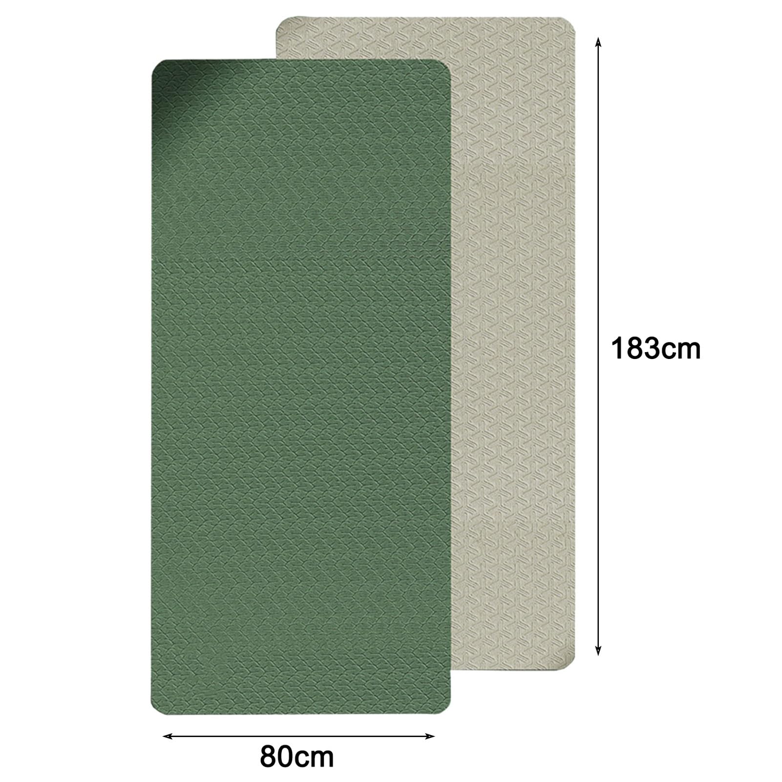 HUHJYUGE Estera Yoga de Dos Tonos de TPE, Estera de Yoga Gruesa Extra Ancha, Esteras de Fitness Antideslizantes para Pilates, con Correa y Bolsa de Transporte (B 183x80x0.6cm)