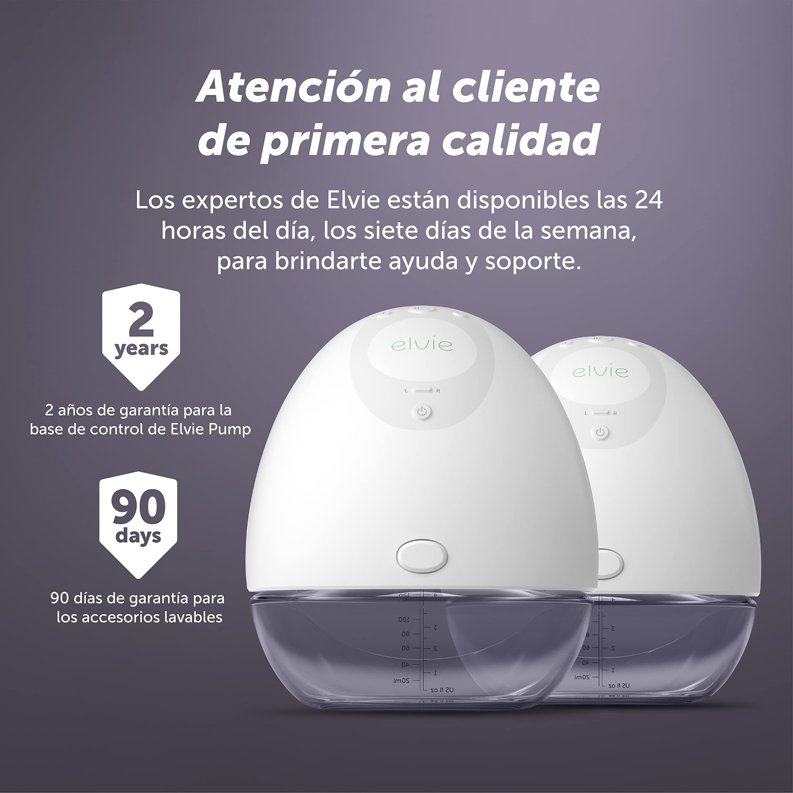 Elvie Pump Sacaleches Eléctrico Portátil Doble (conchas 21/24mm incluidas) - Silencioso, Manos Libres - Fácil de Limpiar y Transportar - Control via App - Sin Cables