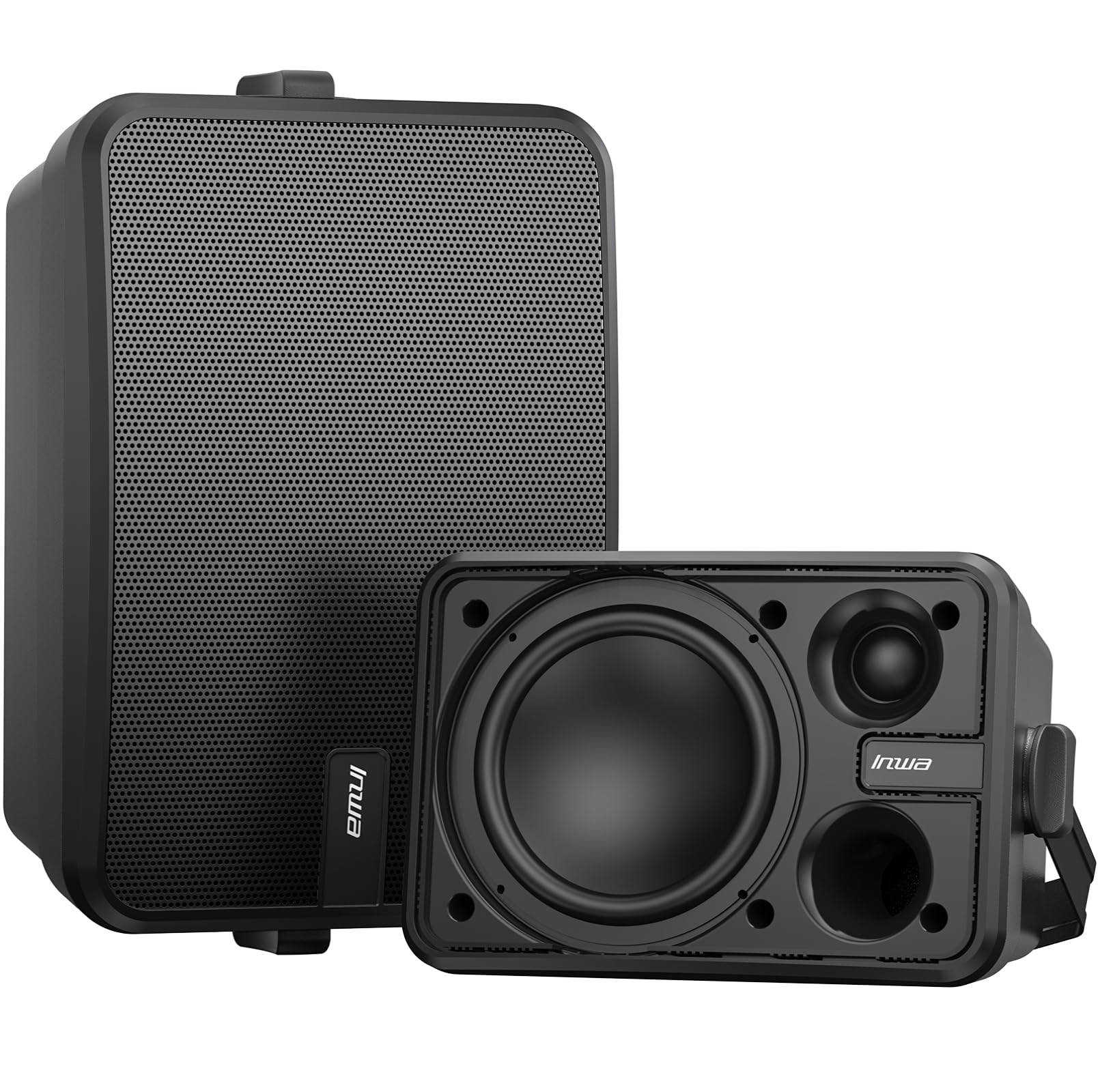 Inwa Enceinte Bluetooth 500 W - Support mural actif / passif - IPX5 - Sans fil - Stéréo - Aux - Pour l'intérieur et l'extérieur couvert - Paire - MZ660 - RMS 50 W