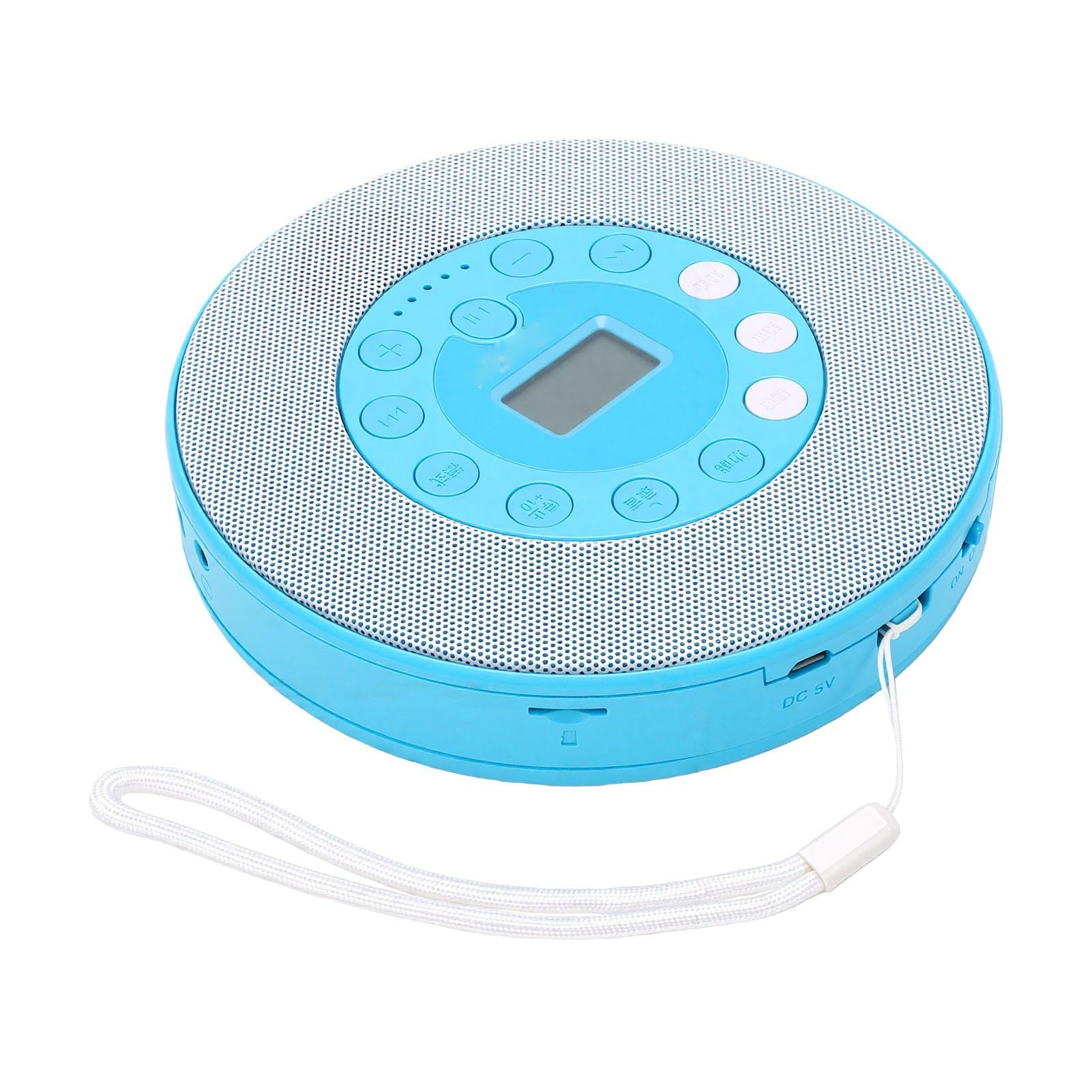 Jiawu Lettore CD con Funzione Bluetooth Antiskip Design Compatto per gli Amanti della Musica in Viaggio in Auto (BLUE)