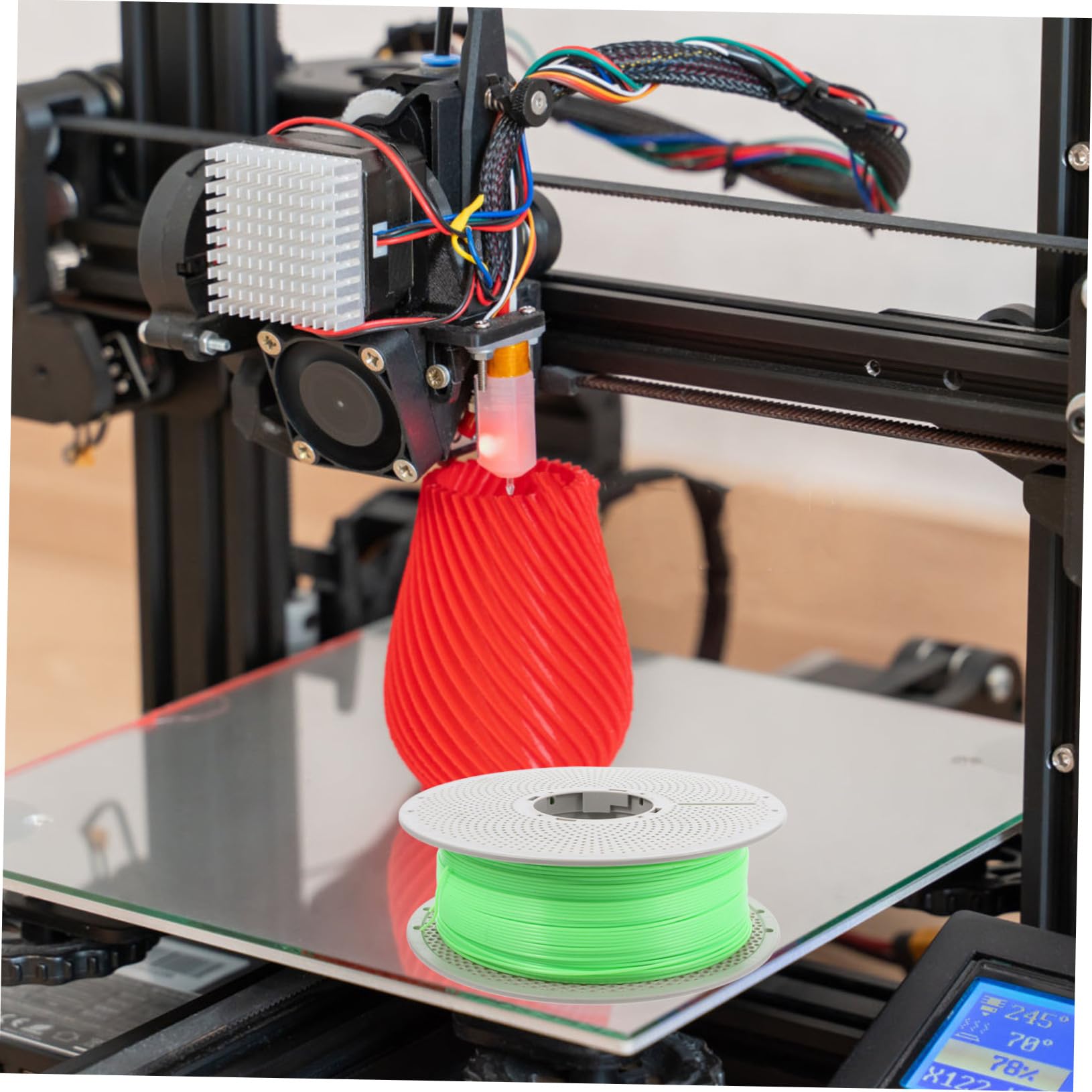 Cabilock Miękki Żarnik Do Drukarki 3d Zielony Świecący Żarnik Świecący W Ciemności Filament Do Drukarki Do Innowacyjnych Akcesoriów Do Drukowania 3d