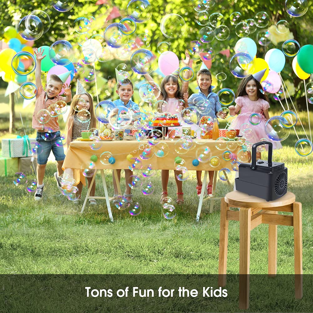 PANACARE Tragbare Automatischer Seifenblasenmaschine, Professional Bubble Machine 3000+ Blasen pro Min, Elektrisches Seifenblasenpielzeug für Kinder/Hochzeit/Geburtstag/Party