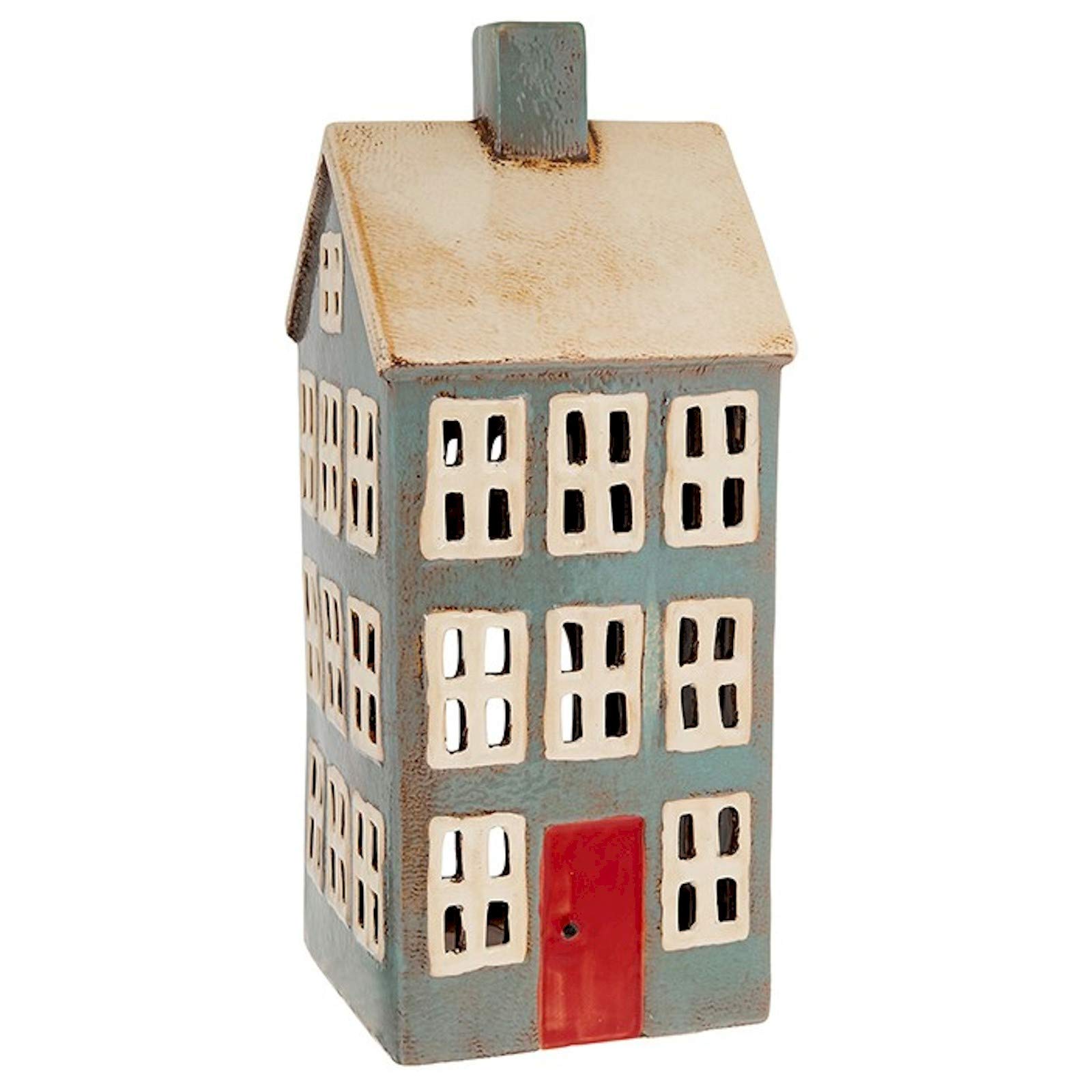 Village Pottery Extra Large Grey House Tealight Holder
