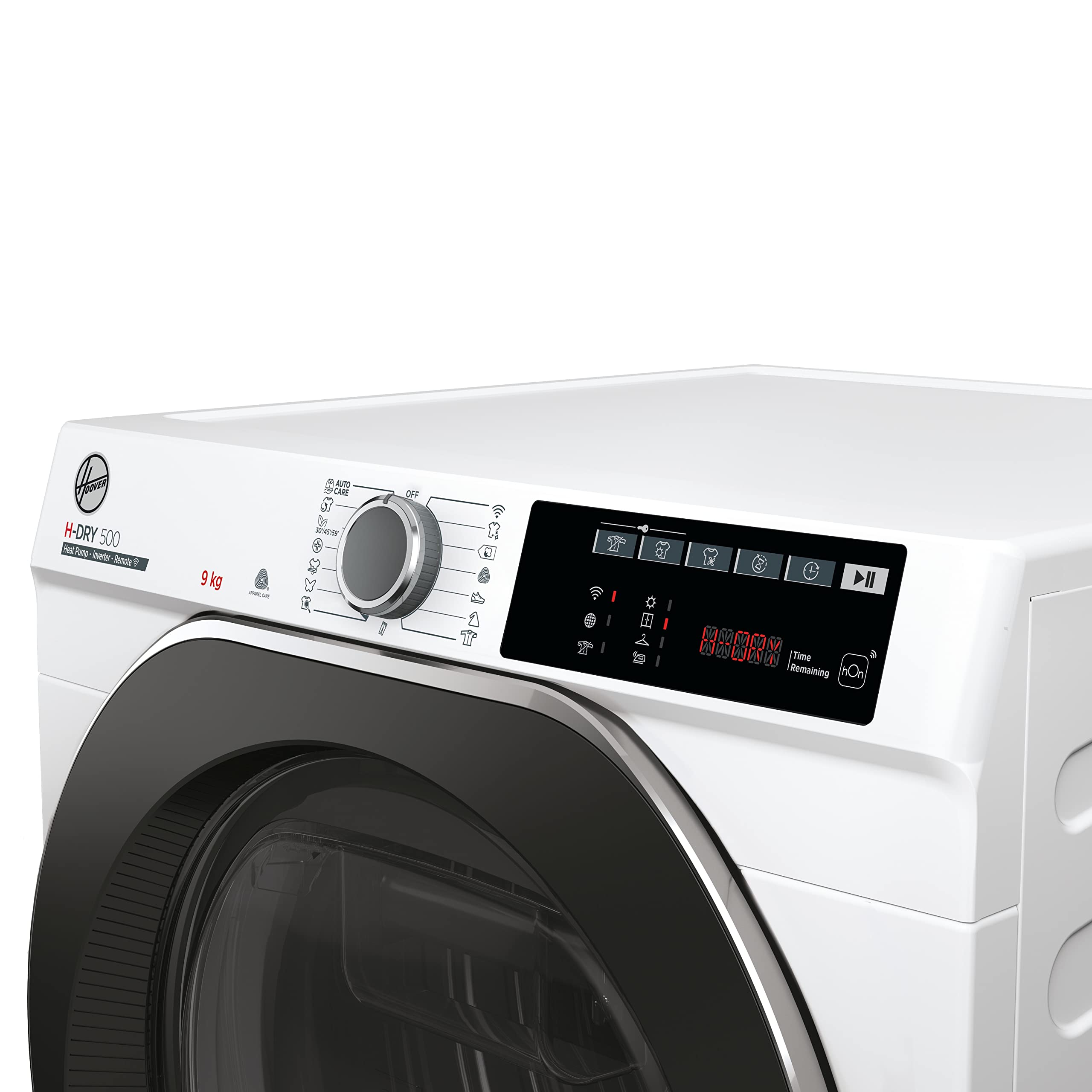 Hoover H-DRY 500 Asciugatrice 9 Kg a Pompa di Calore Inverter, Wi-Fi + Bluetooth, Active Dry, Motore Eco-Power, 15+1 Programmi, Classe C, 85x59,6x60,4 cm (AxLxP), Bianco, NDE H9A3TCBEXS-S