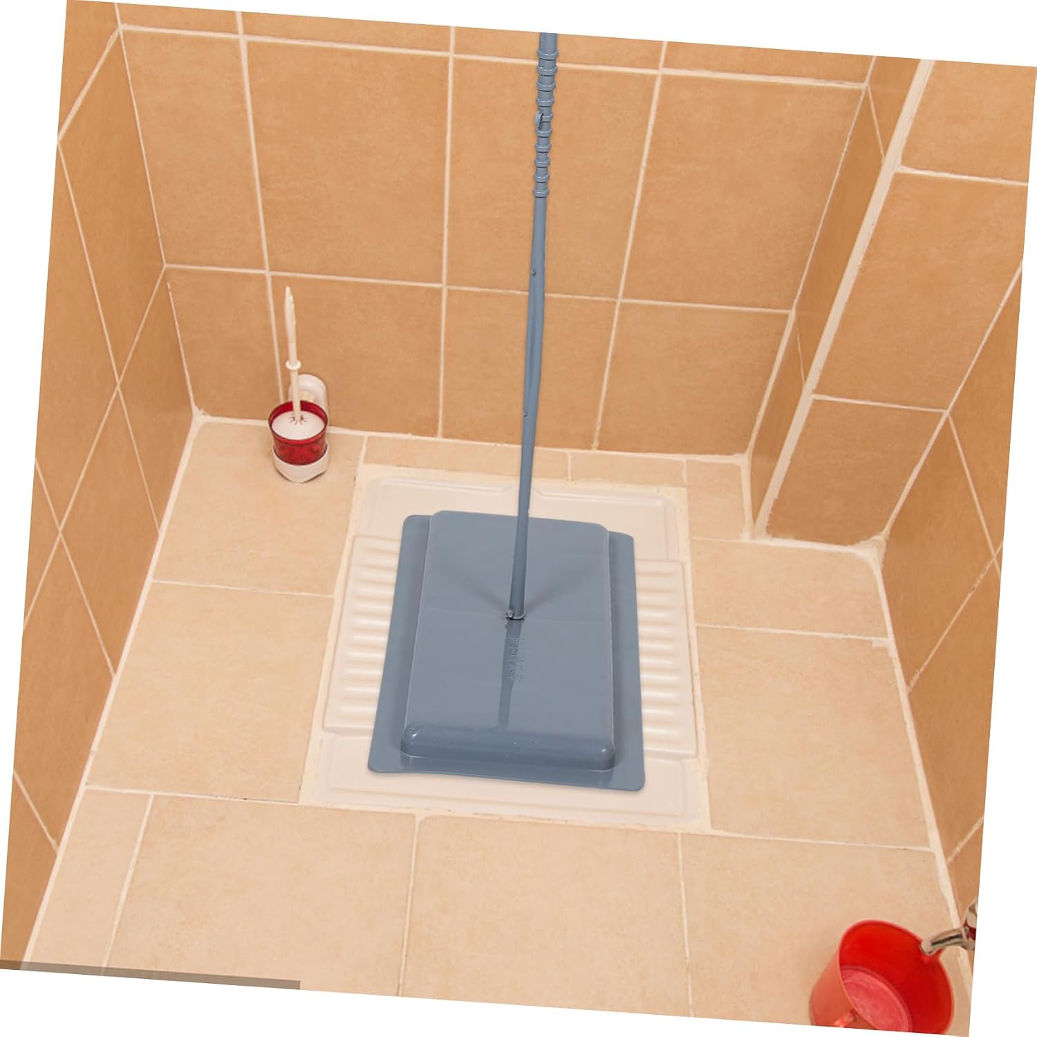 PRETYZOOM Bathroom Squat Toilet Lid Thicken Plastic Cover Handle Odor Sealing Easy Installation Cleaning Suitable for Residential Commercial