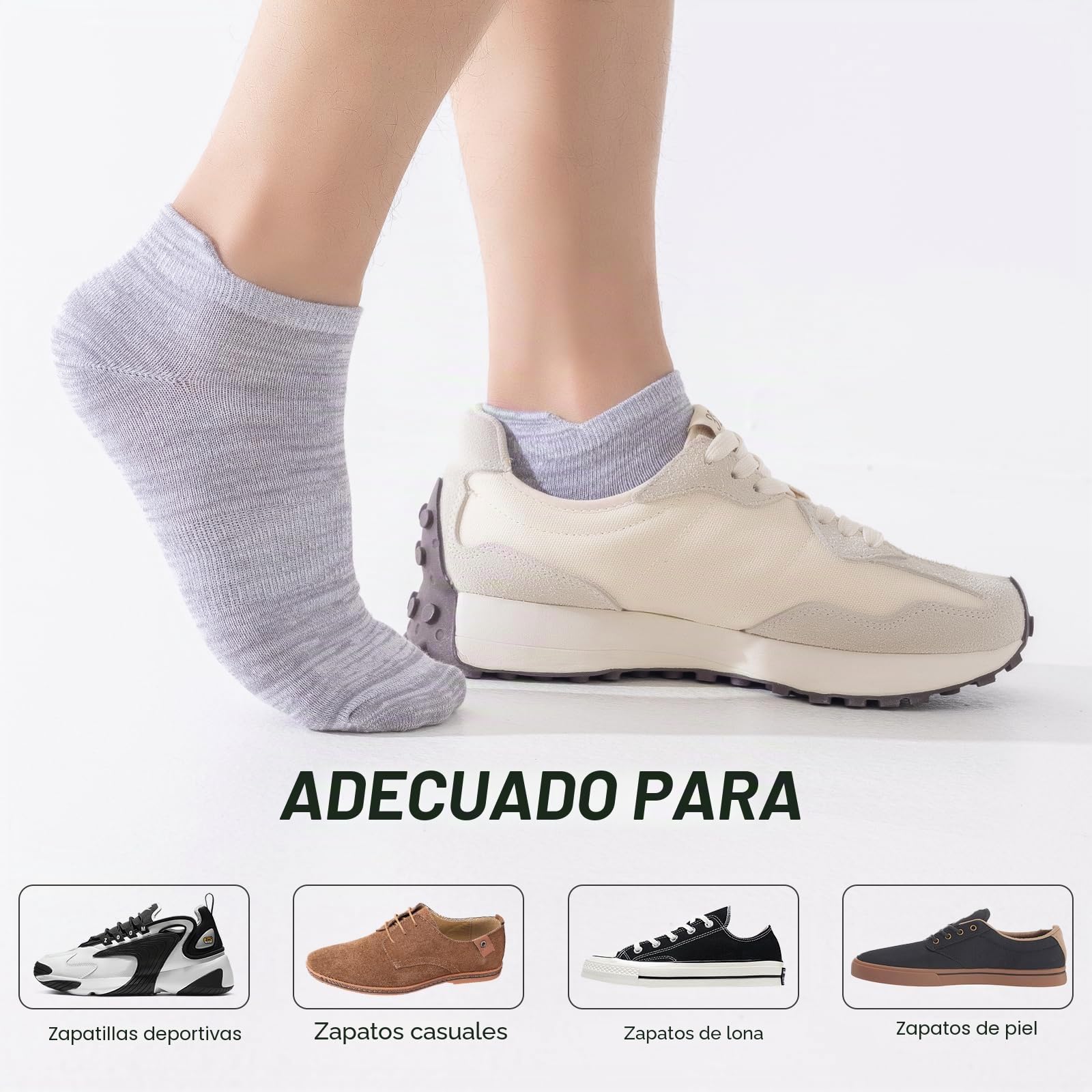 Niorasen Calcetines Tobilleros Hombre de Bambú 43-46, Calcetines Cortos Mujer 37-42, Calcetines Trabajo, Calcetines Transpirables Deporte de Running y Ciclismo, Antiampollas, Extrasuaves, 6 Pares