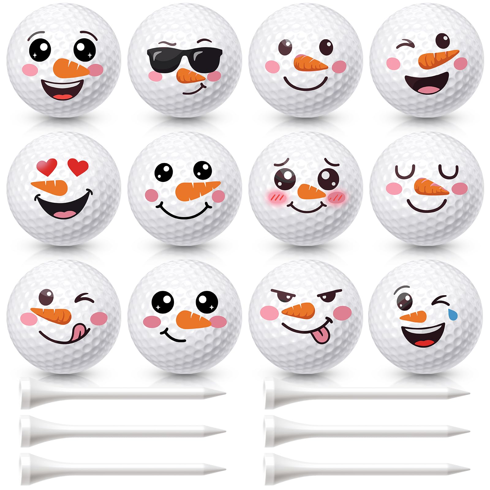 MiniInflat 18 Pcs Golf Balls Gifts Set for Dad 12 Funny Humor Golf Balls and 6 Tees for Men Women Coworkers Employees Golfers Birthday Retirement Christmas Holiday Party Favors