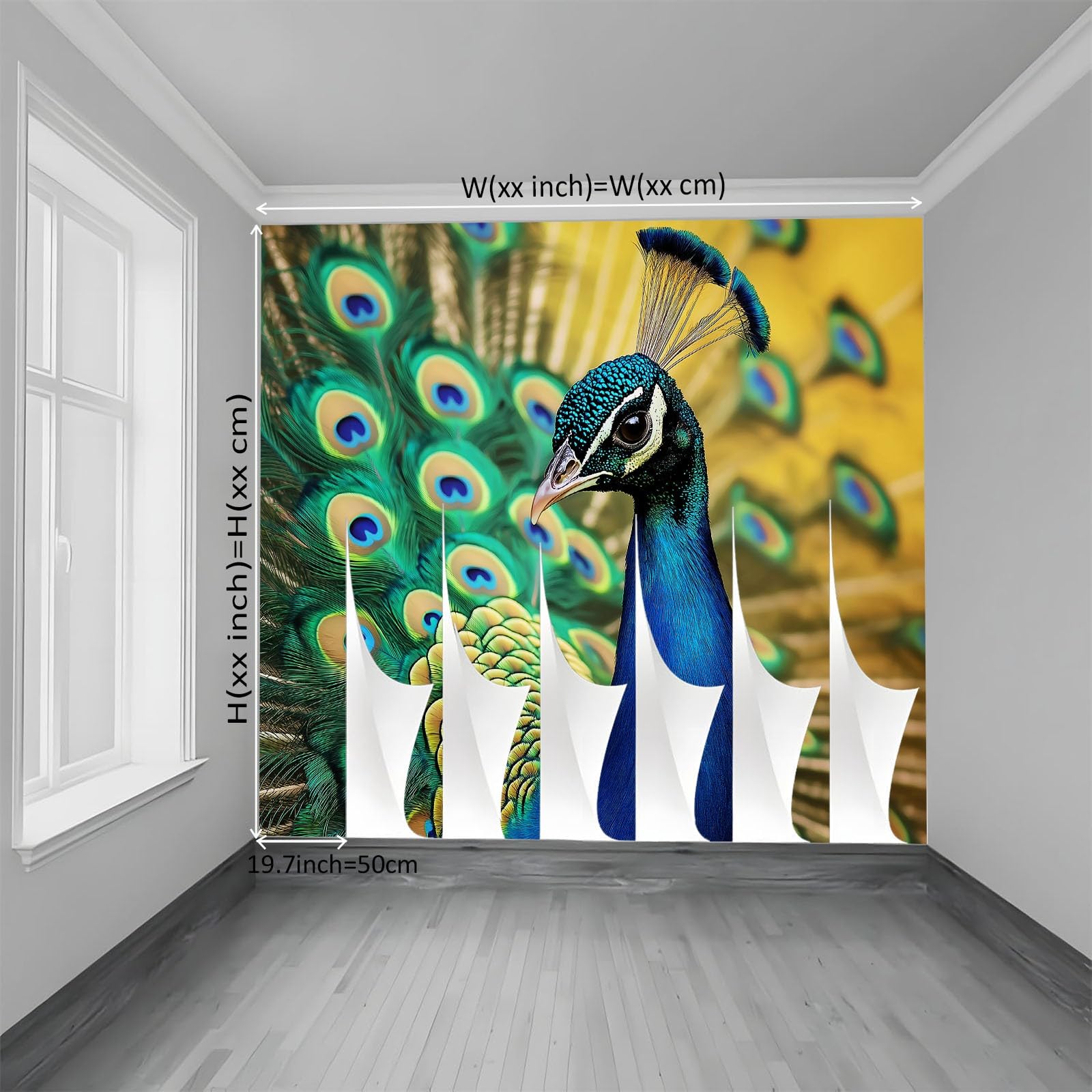 Fototapeta 400 x 280 cm Paw nowoczesny i majestatyczny nowoczesny wystrój ściany gigantyczny plakat z włókniny dekoracja ścienna do salonu sypialni, kolor