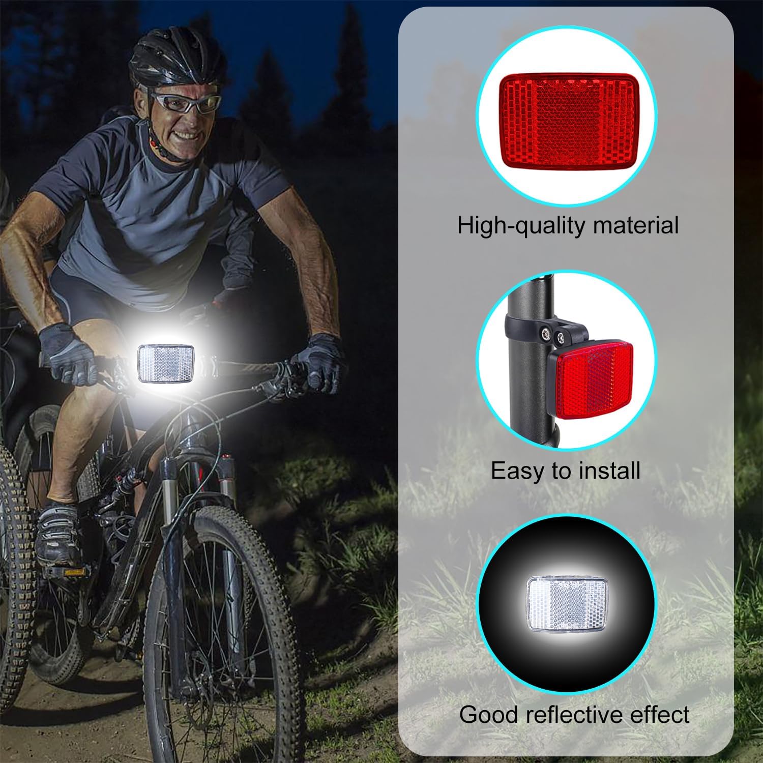 Bicycle Reflectors Set of Reflectors for Bicycles Front and Rear for All Types of Bicycles