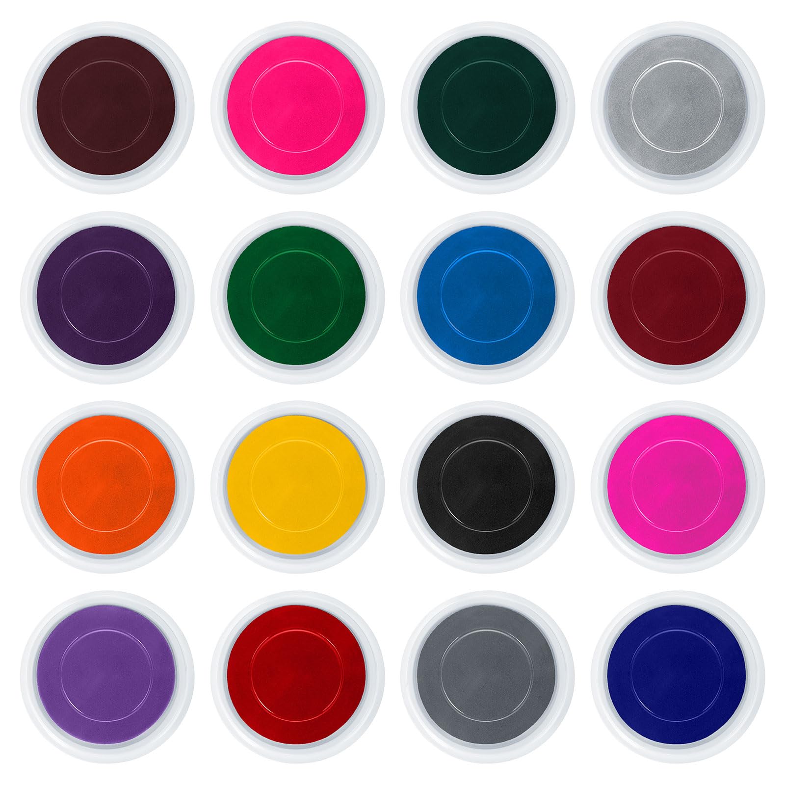 PATIKIL 16 Colores Artesanía Tinta Almohadillas para Sellos, 16 Paquete Redondo DIY Digital Huella Sello Tinta Almohadilla Lavable para Caucho Sellos Papel Recortes Álbum Tela Madera