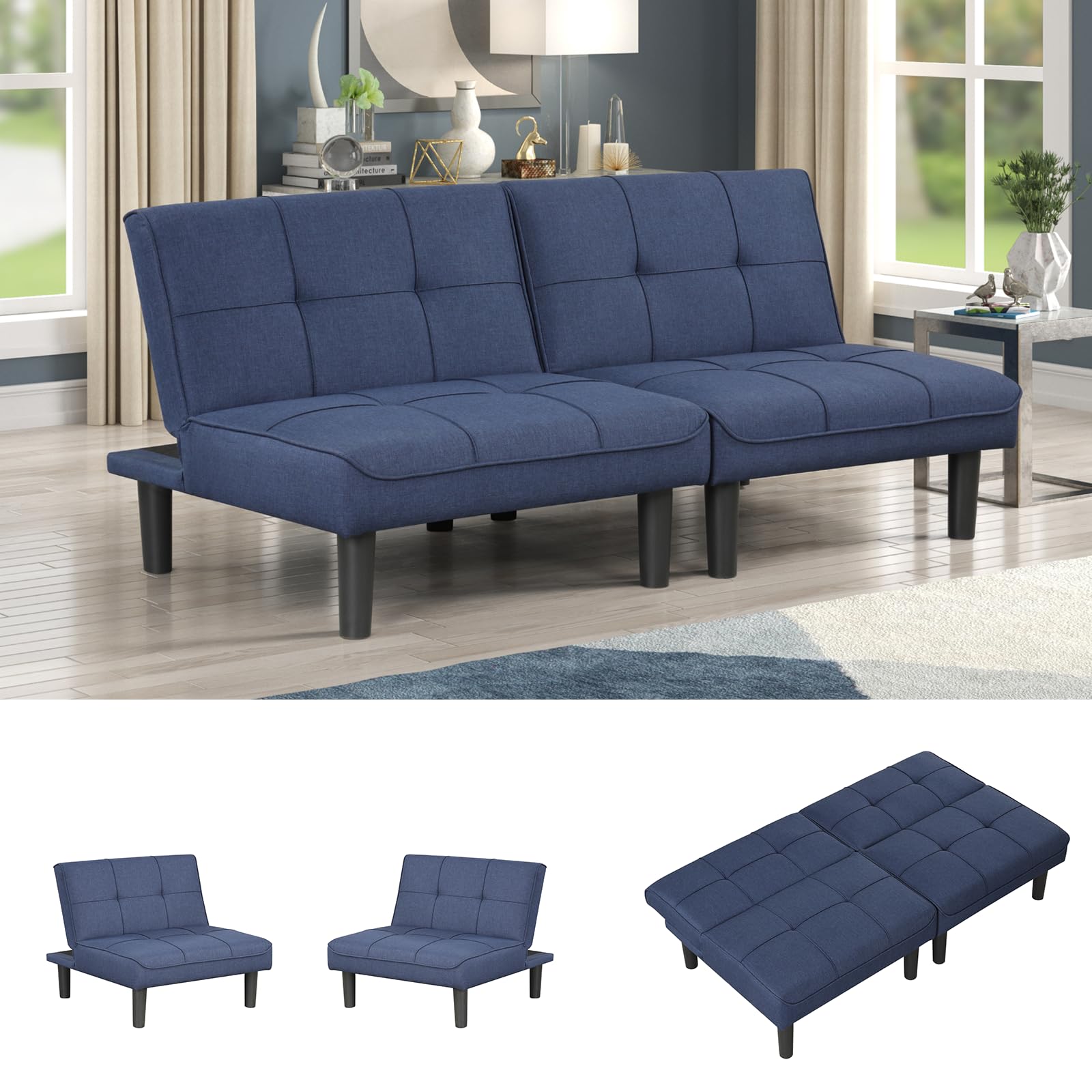 Amazon.com: Furrich Futon Sofa Bed, 2 Pack Foldable Futon Couch